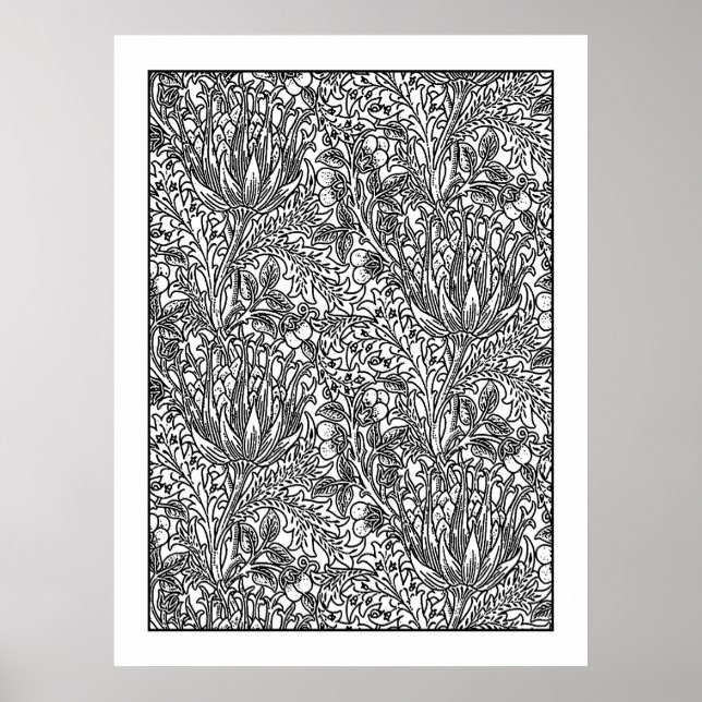 Adult Colouring Poster Art Nouveau Artichoke Damas (Front)