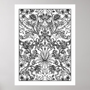 Adult Colouring Poster William Morris Hyacinths