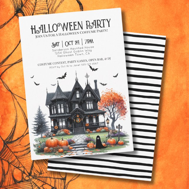 Adult Costume Party Halloween Invitation (Adult Costume Party Halloween Invitation)