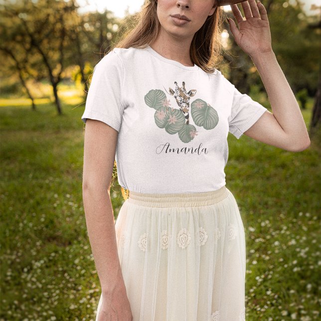 Adult Cute Wild Safari Giraffe Animal Women's T-Shirt (Creator Uploaded)