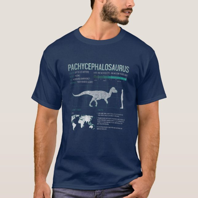 Adult Dinosaur Boys Girls - Pachycephalosaurus T-Shirt (Front)