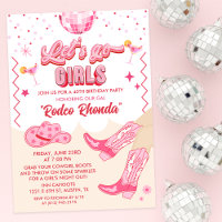 Adult Disco Cowgirl Birthday Party Invitation