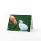 Adult Flamingo and chick Greeting Card.