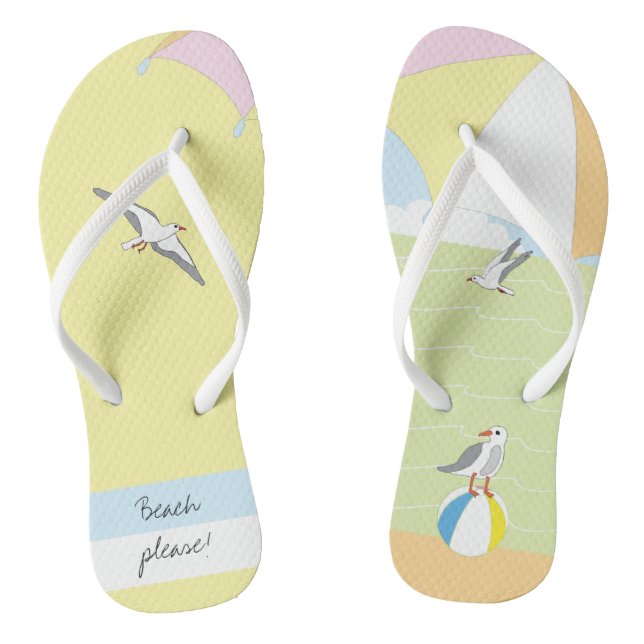 Adult Flip-Flops "Beach Please" Flip Flops (Footbed)