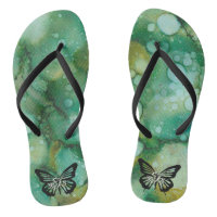 Adult Flip-Flops "Inkblots Gold Dusted Butterfly"