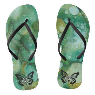 Adult Flip-Flops "Inkblots Gold Dusted Butterfly" Jandals