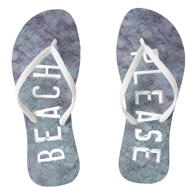 Adult Flip-Flops "Lavender/Beach Please" Jandals (Footbed)