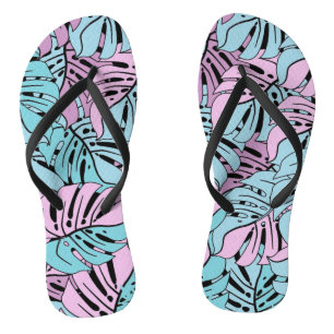 Adult Flip Flops-Tropical Leaves Jandals