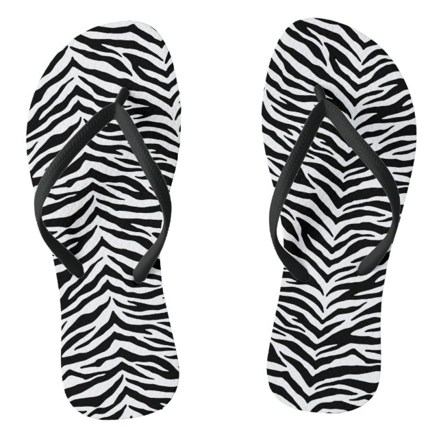 Adult Flip Flops-Zebra Print Jandals (Footbed)