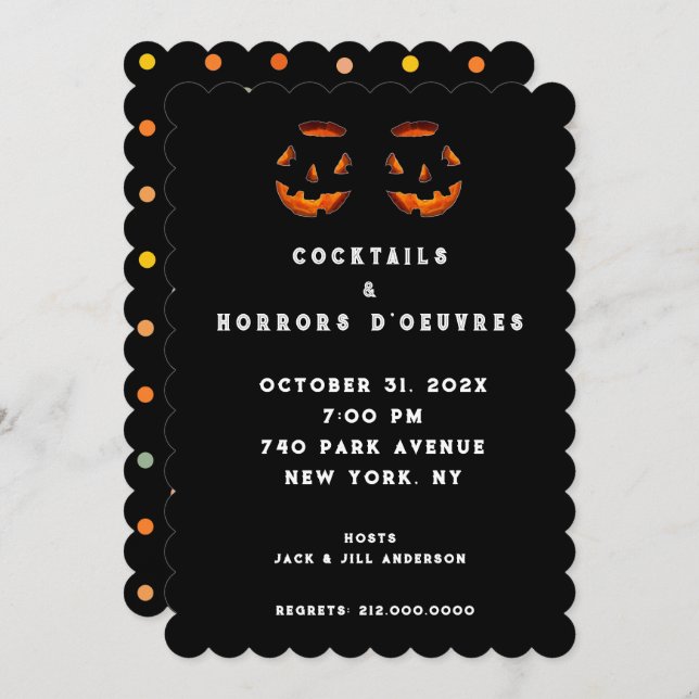 Adult Halloween Cocktail Party Invitation (Front/Back)