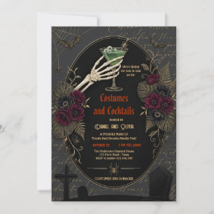 Adult Halloween Costumes and Cocktails Party Invitation