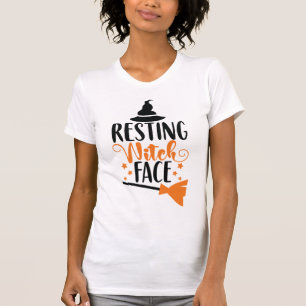 Adult Halloween Funny Resting Witch Face T-Shirt