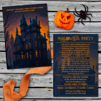 Adult Halloween Haunted House Costume Party Invitation