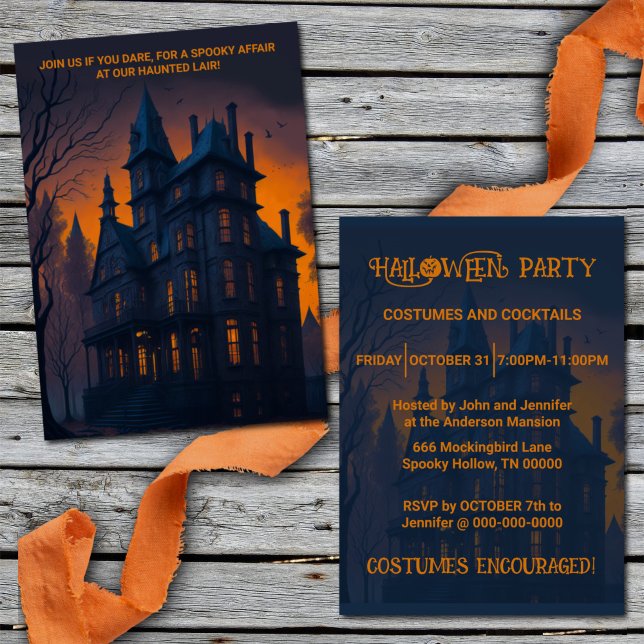 Adult Halloween Haunted Mansion Costume Party Invitation (Creator Uploaded)