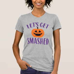 Adult Halloween Let's Get Smashed Pumpkin T-Shirt