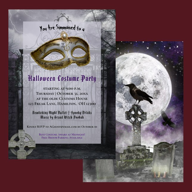 Adult Halloween Masquerade Party Invitation (Creator Uploaded)