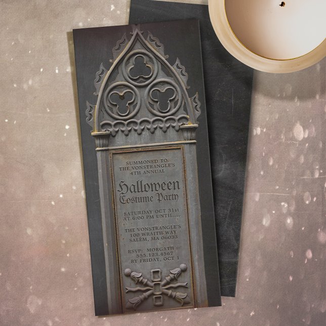 Adult Halloween Party Cemetery Tombstone  Invitation (Creator Uploaded)