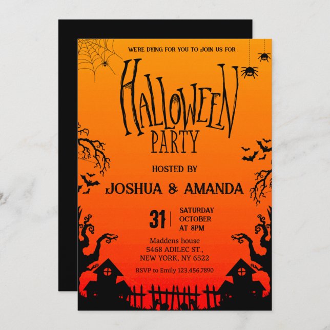 Adult Halloween party  Invitation (Front/Back)