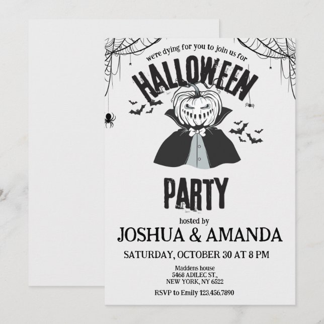 Adult Halloween party  Invitation (Front/Back)