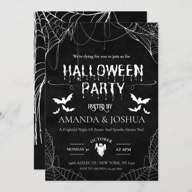Adult Halloween Party  Invitation (Front/Back)