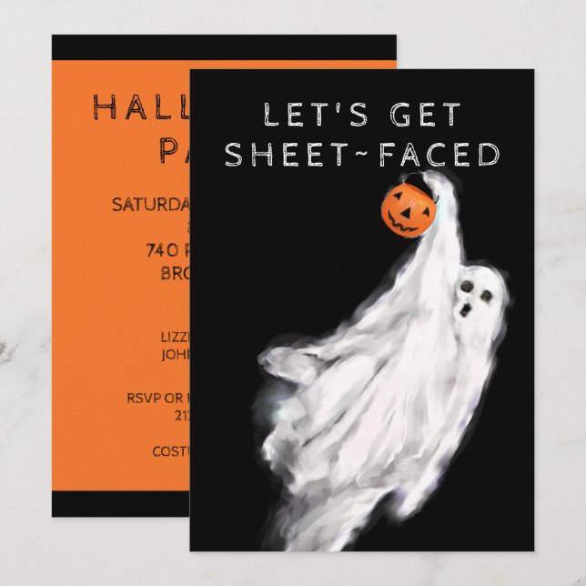 Adult Halloween Party Invitations (Front/Back)