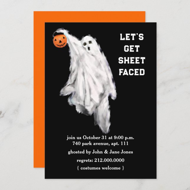 Adult Halloween Party Invitations (Front/Back)