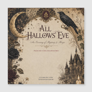 Adult Halloween Party Raven, Antique Key & Vintage