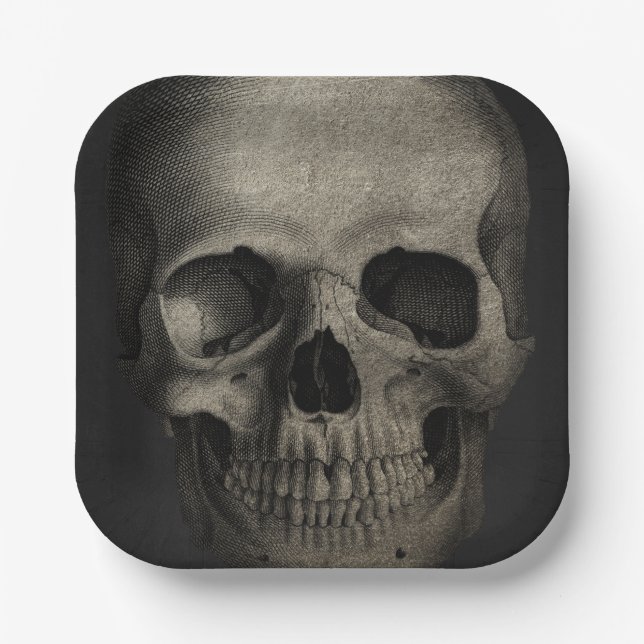Adult Halloween Party Skulkl Paper Plate (Front)