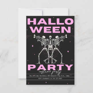 Adult Halloween Party Vintage Gothic Skull Invitation