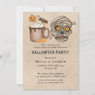 Adult Halloween Party Vintage Gothic Skull Invitation