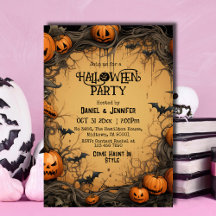 Adult Halloween party vintage spooky pumpkin bat
