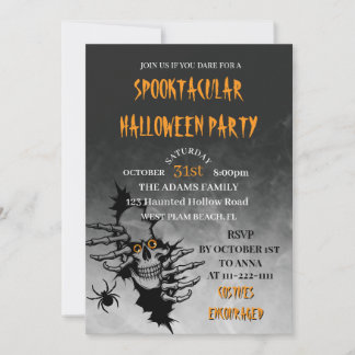Adult Halloween Scary Costume Party Invitation
