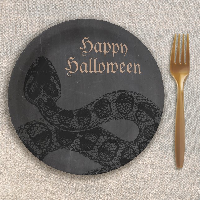 Adult Halloween Serpent Snake Paper Plate (Creator Uploaded)