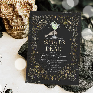 Adult Halloween Soirée Vintage Gothic Skull Invitation