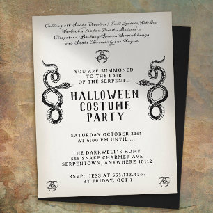 Adult Halloween Vintage Serpent Party  Flyer