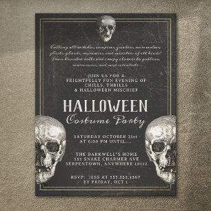 Adult Halloween Vintage Skull Party  Flyer