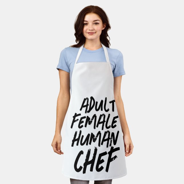 ADULT HUMAN FEMALE CHEF All-Over Print Apron (Worn)
