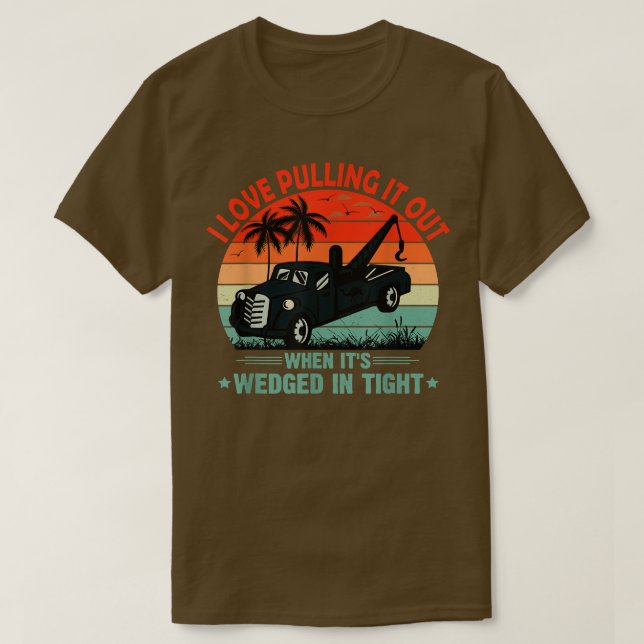 Adult Humor Retro Style Tow Truck Camel Towing Gif T-Shirt (Design Front)