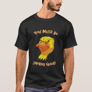 Adult Humour Duck Smoking Quack Pun Funny Dad Gift T-Shirt