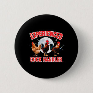 Adult Humour Experienced Handler Inappropriate 6 Cm Round Badge