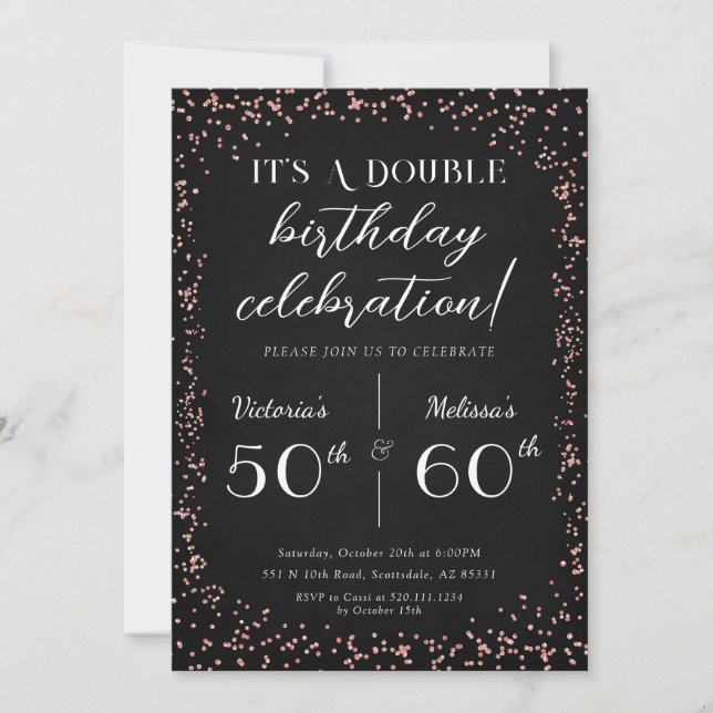 Adult Joint Birthday Party Birthday Invitation (Front)
