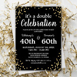 Adult Joint Birthday Party | Black Gold Glitter Invitation<br><div class="desc">Are you looking for the perfect joint birthday invitation for an adult celebration? Look no further! Featuring an elegant black background that is easily customisable, gold confetti glitter, and a delightful double celebration template, this adult joint birthday invitation is sure to make any special occasion shine. With its easy to...</div>