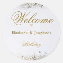 Adult Joint Double Birthday Party | White Gold