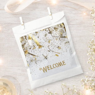 Adult Joint Double Birthday Party   White Gold Favour Bags