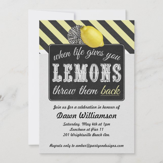 Adult Lemonade Party - Divorce Party Girls Night Invitation (Front)