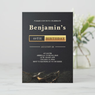 Adult Mens 40th Birthday Party Invitation