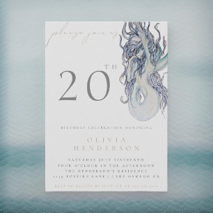 Adult Mermaid ANY Birthday Party Invitation