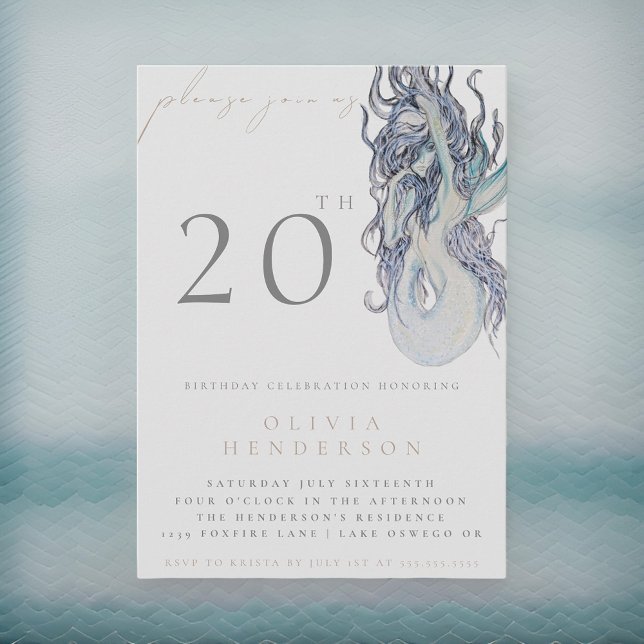 Adult Mermaid ANY Birthday Party Invitation (Creator Uploaded)