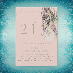 Adult Mermaid ANY Birthday Party Invitation