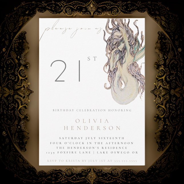 Adult Mermaid ANY Birthday Party Invitation (Creator Uploaded)